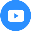 White YouTube logo in a blue circle