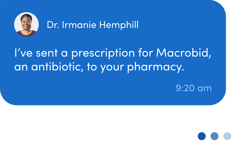 Doctor Hemphill Macrobid chat image